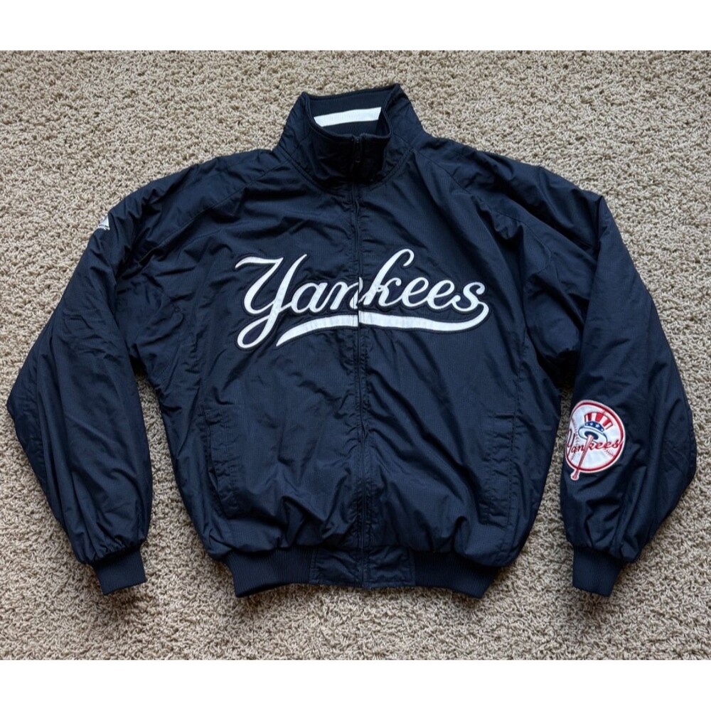 Vintage New York Yankees Dugout Jacket  Majestic Sz Medium MLB Fleece Lined